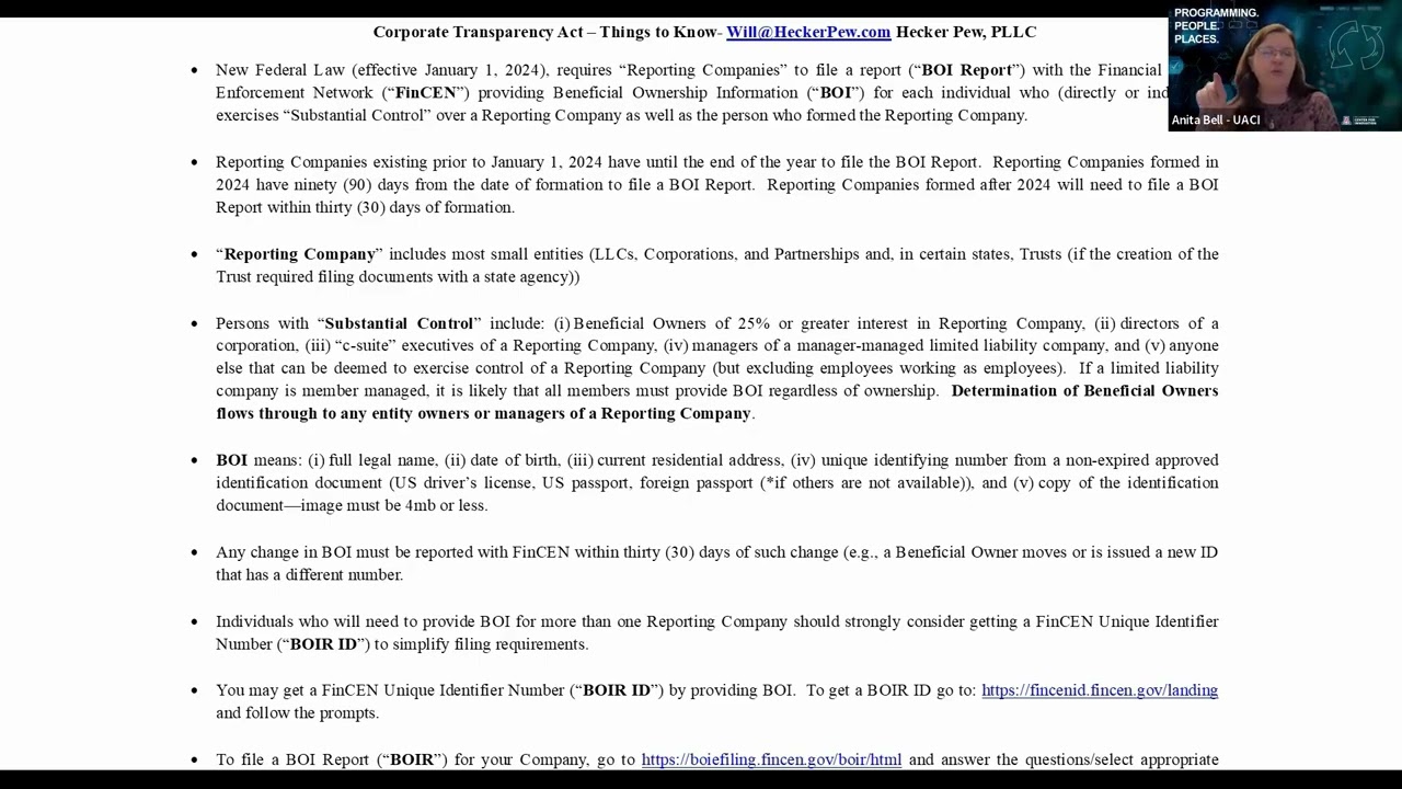 Corporate Transparency Act: Things to Know