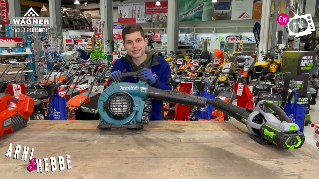 Vergleich Akku Blasgeräte - Husqvarna, EGO und Makita - Test in der Praxis