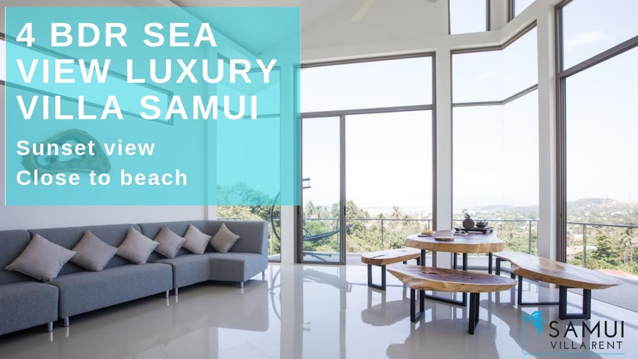 Private Luxury Stunning Seaview 4 Bdr Villa for Rent at Beatiful Beach Plai Laem Samui Thailand