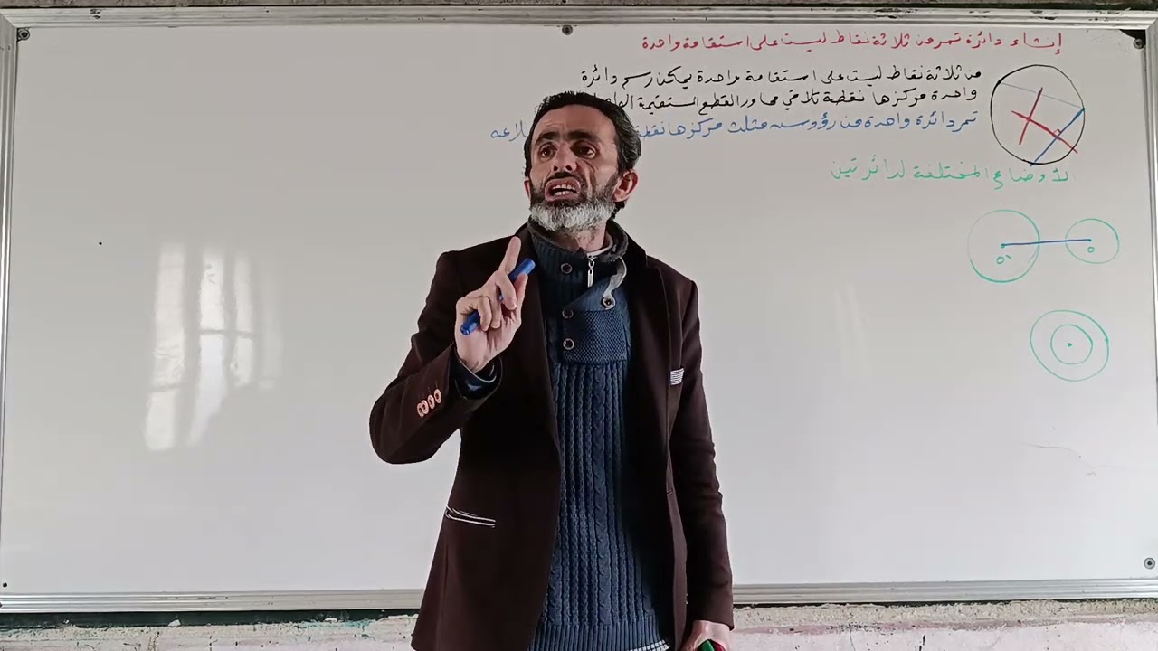 إنشاء دائرة تمر من ثلاثة نقاط
