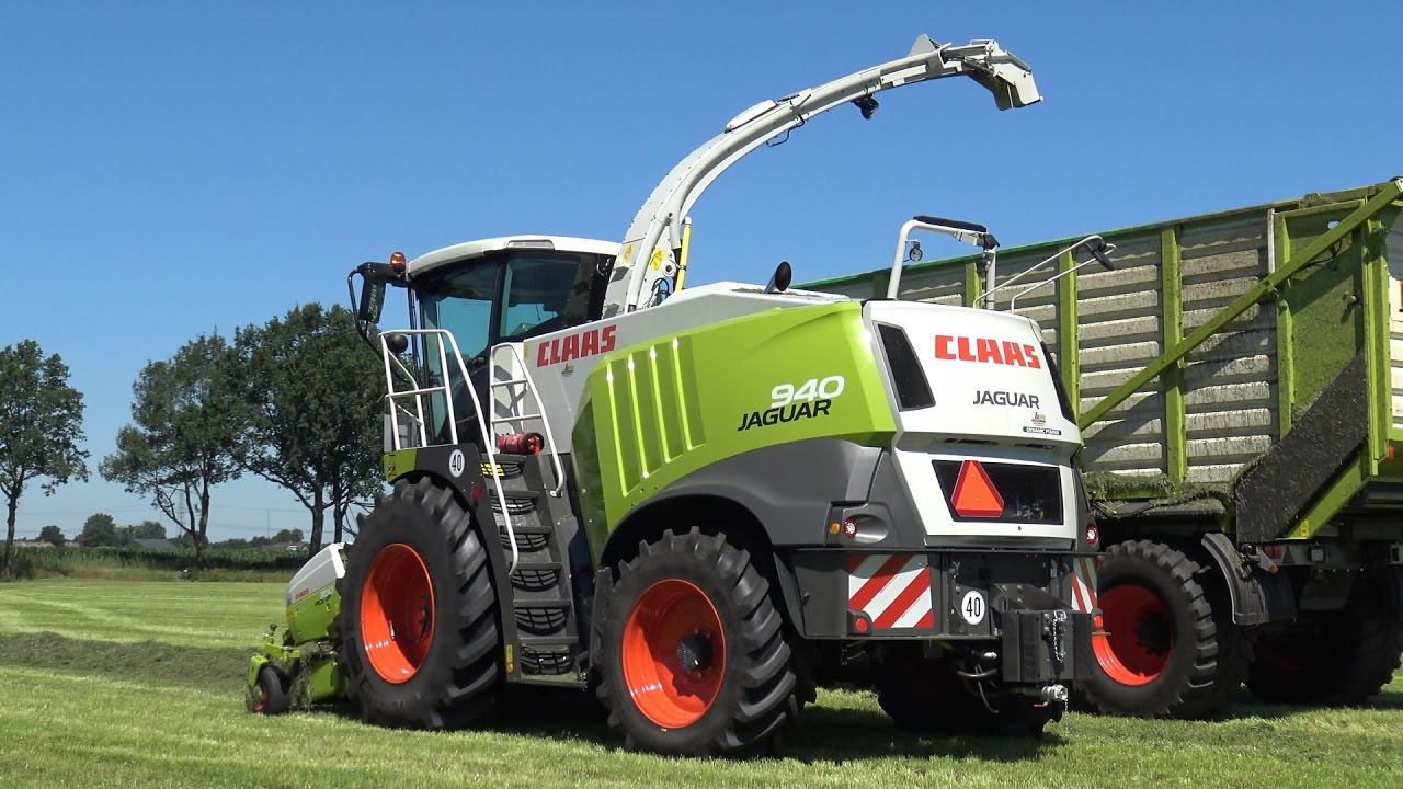 Grefelman aan het gras hakselen met nieuwe Claas Jaguar 940 Dynamic Power (part 1/2) (2016)