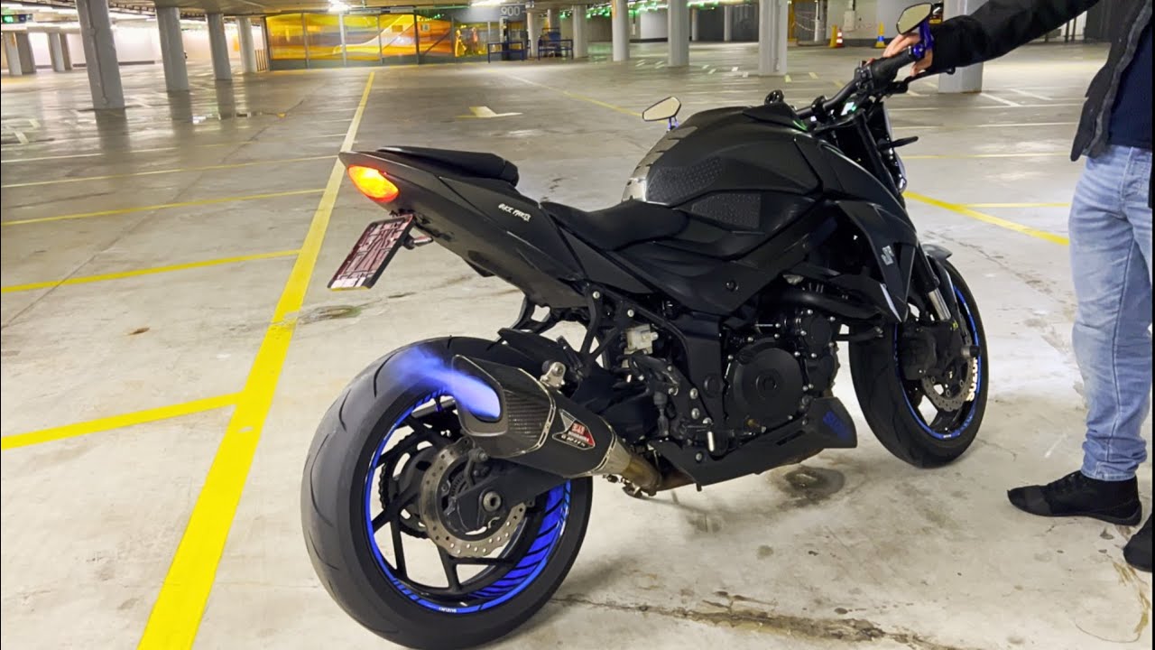 LOUD SUZUKI GSXS-750 (2019) ll Yoshimura Exhaust Sound Spitting Flames🔥