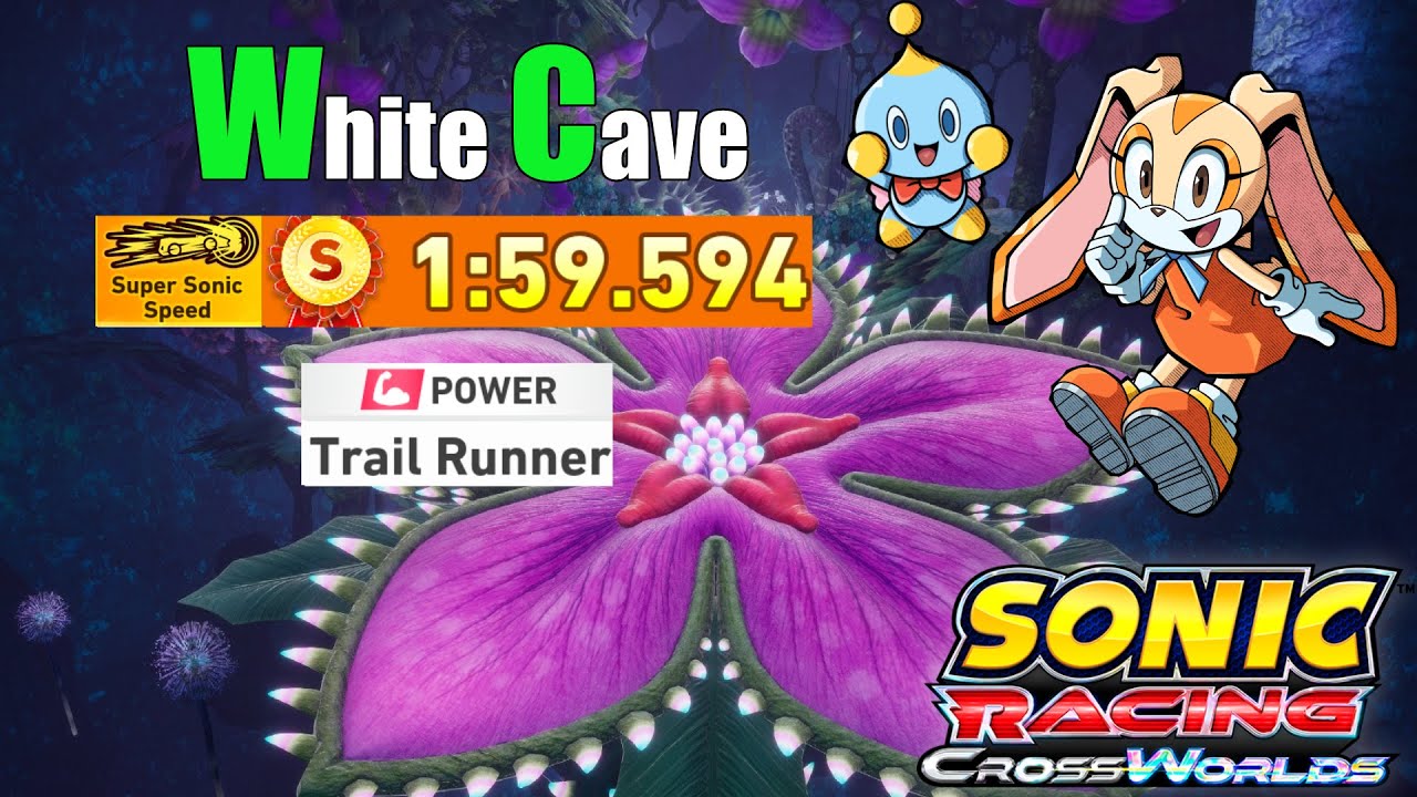 Sonic Racing Crossworlds - White Cave S Rank - Power Car - Super Sonic Speed Time Trial