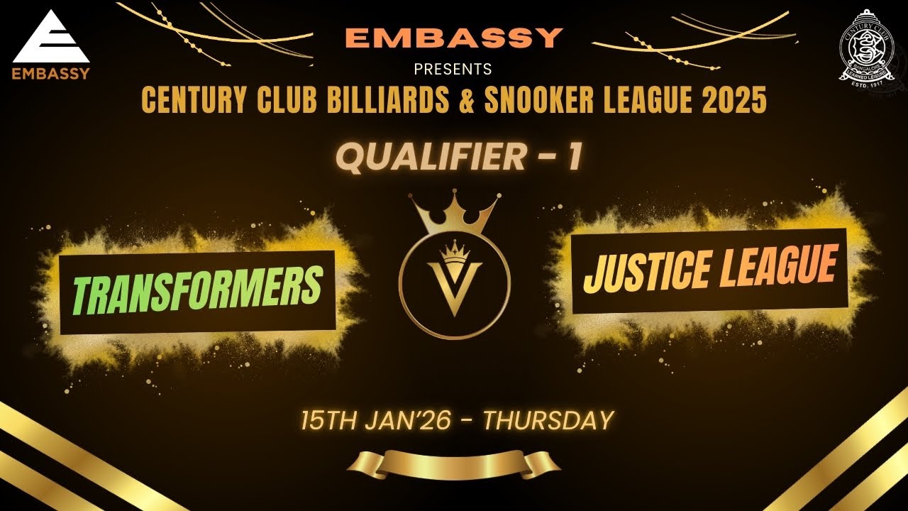 QUALIFIER 1 - TRANSFORMERS vs JUSTICE LEAGUE - CCBSL 2026 - 15/1/26