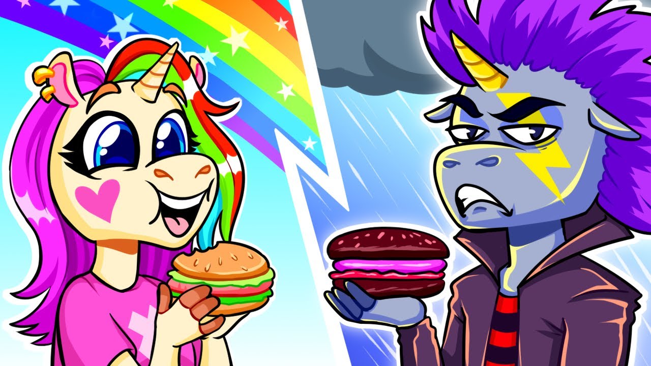 NOS NOUVEAUX VOISINS SONT DES LICORNES ! || Moments Amusants Licorne Noire vs Licorne Arc-en-ciel