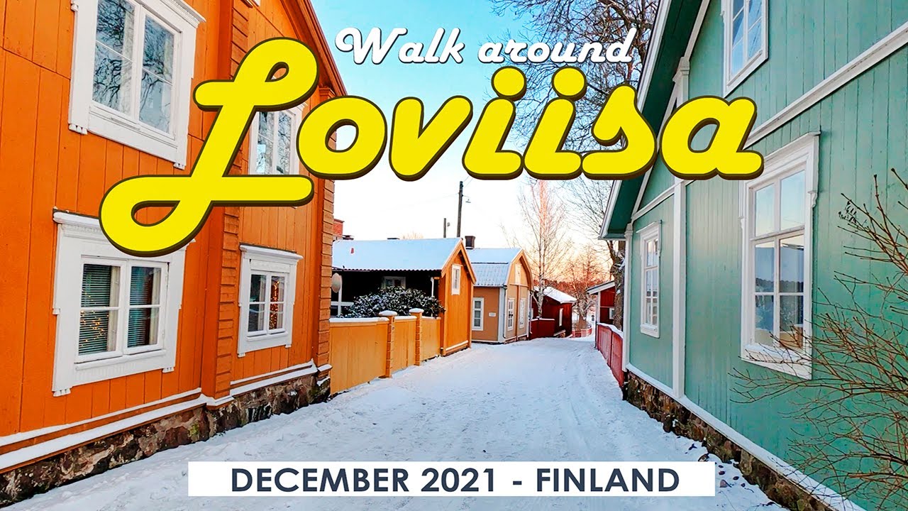 Walk around Loviisa, December 2021, Finland [4K]