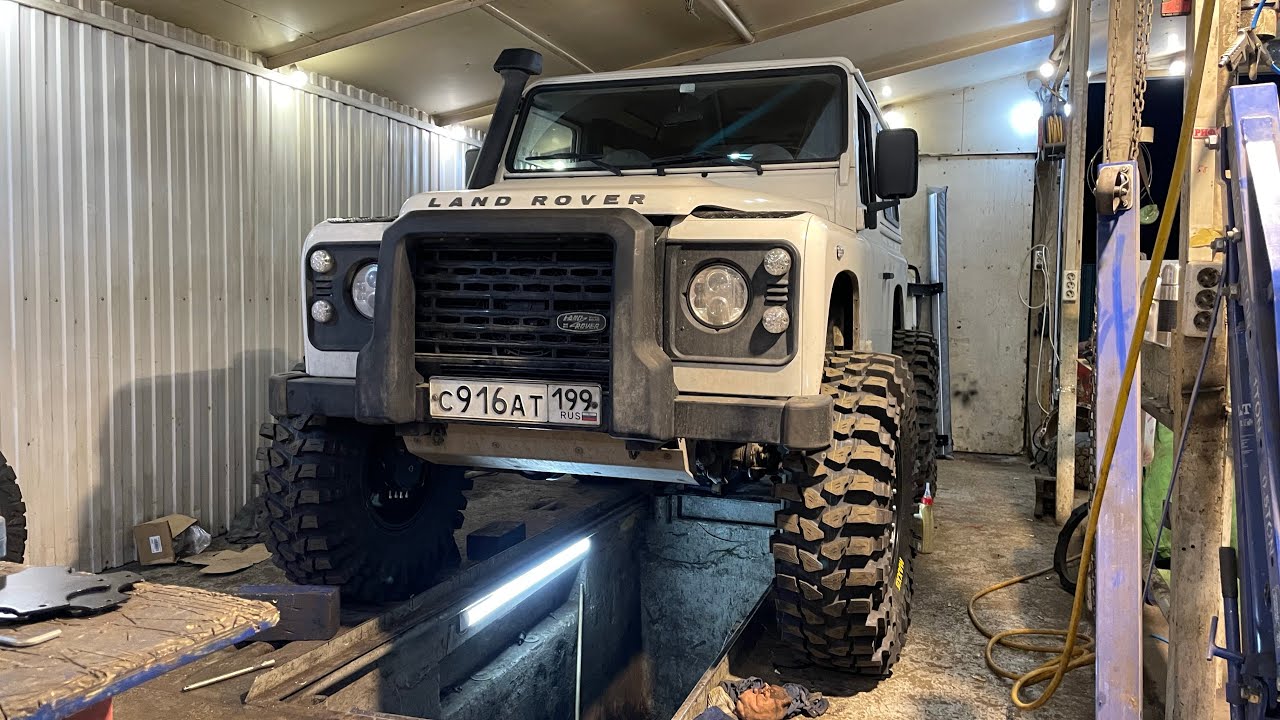 Установка бортовых редукторов на Land Rover Defender 90