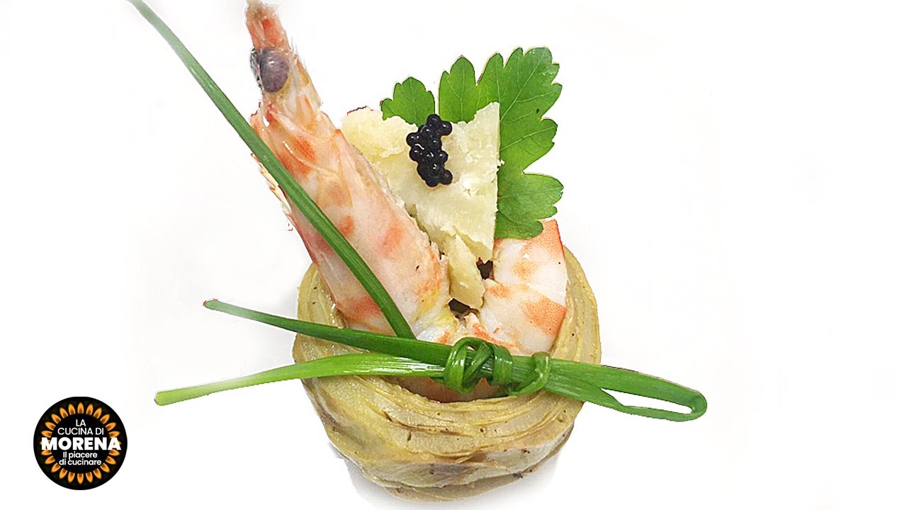 Fondi di carciofo con mazzancolle