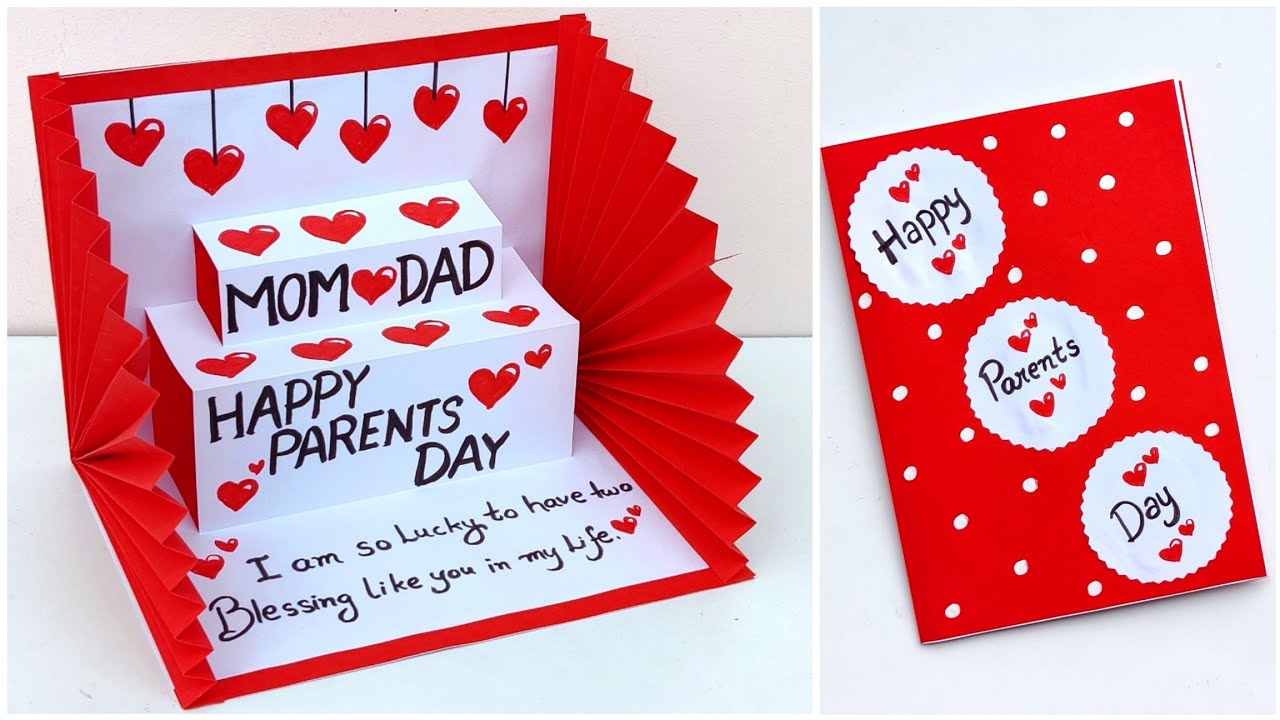 DIY Parents day pop up card 2024 / Easy and Beautiful card for Parents day