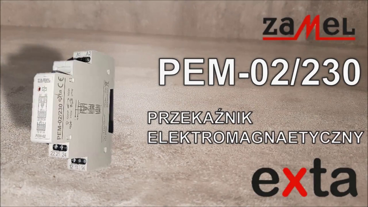 Przekaźnik elektromagnetyczny (instalacyjny) Typu: PEM-02/230