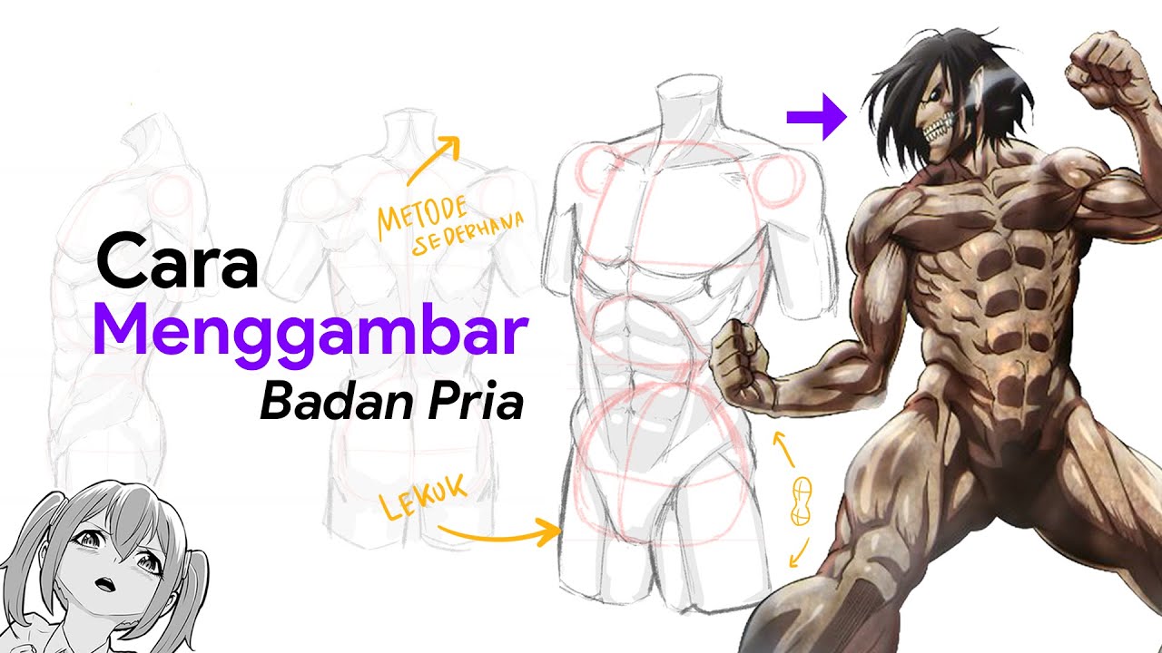 Cara Menggambar Badan Pria, Sixpack, dll | Tutorial Menggambar Anime / Manga.