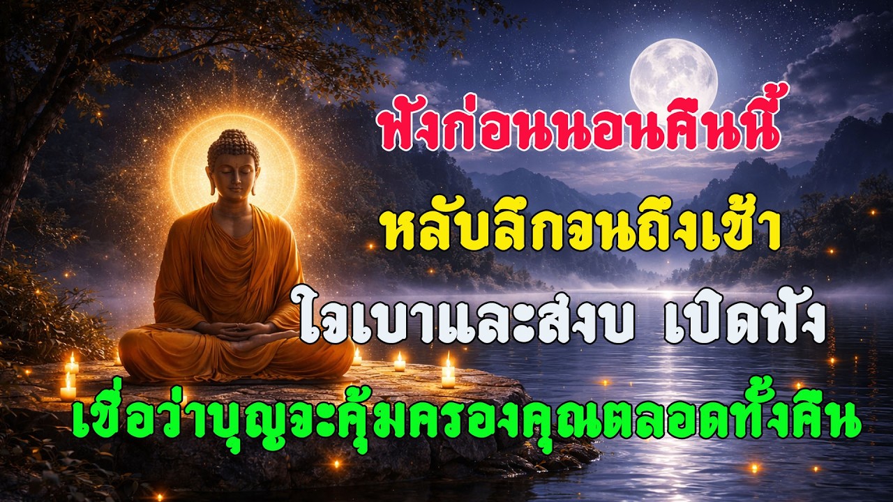 ฟังก่อนนอนคืนนี้ หลับลึกจนถึงเช้า ใจเบาและสงบ เปิดฟัง เชื่อว่าบุญจะคุ้มครองคุณตลอดทั้งคืน