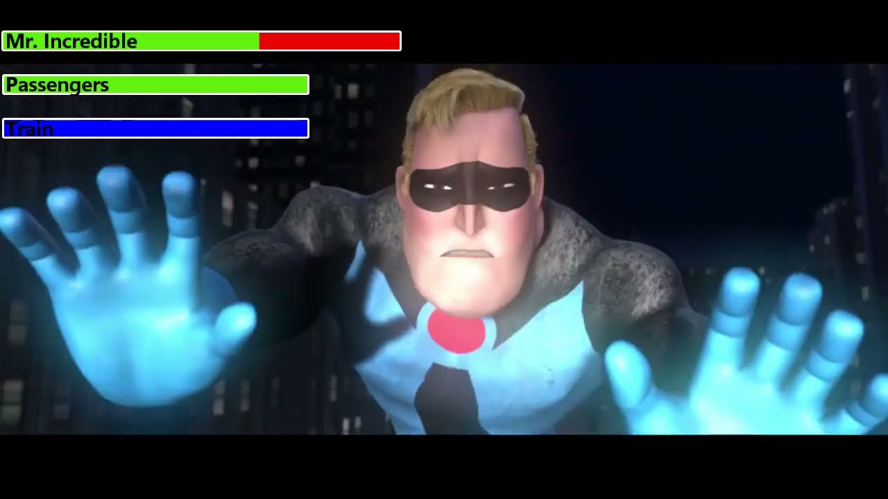 The Incredibles (2004) Opening Scene with healthbars (Edited By @KobeW2001)