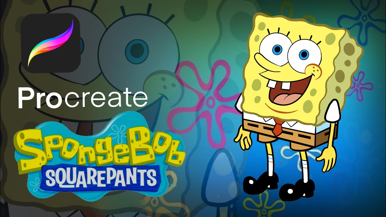 How to Easily Draw Spongebob Squarepants in Real Time Tutorial  iPadPro