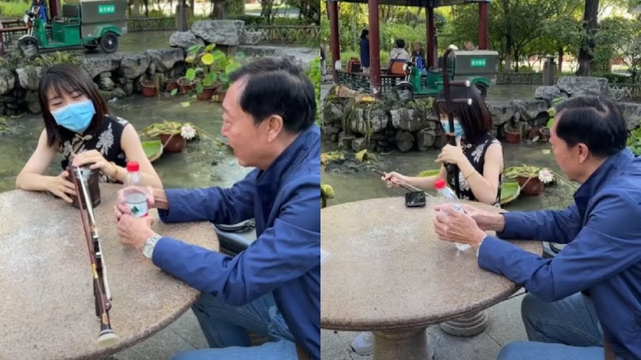 小張看來也有點小名氣，公園大爺竟然認出小張了，小張這不得給大爺展示一下。
