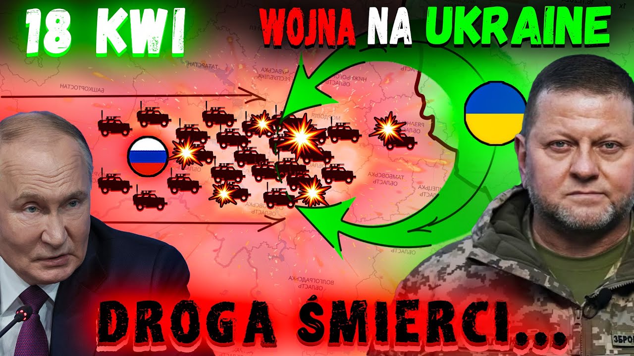 18 KWI: Zniszczeniu uległo dużo sprzętu wojskowego. | Wojna na Ukrainie