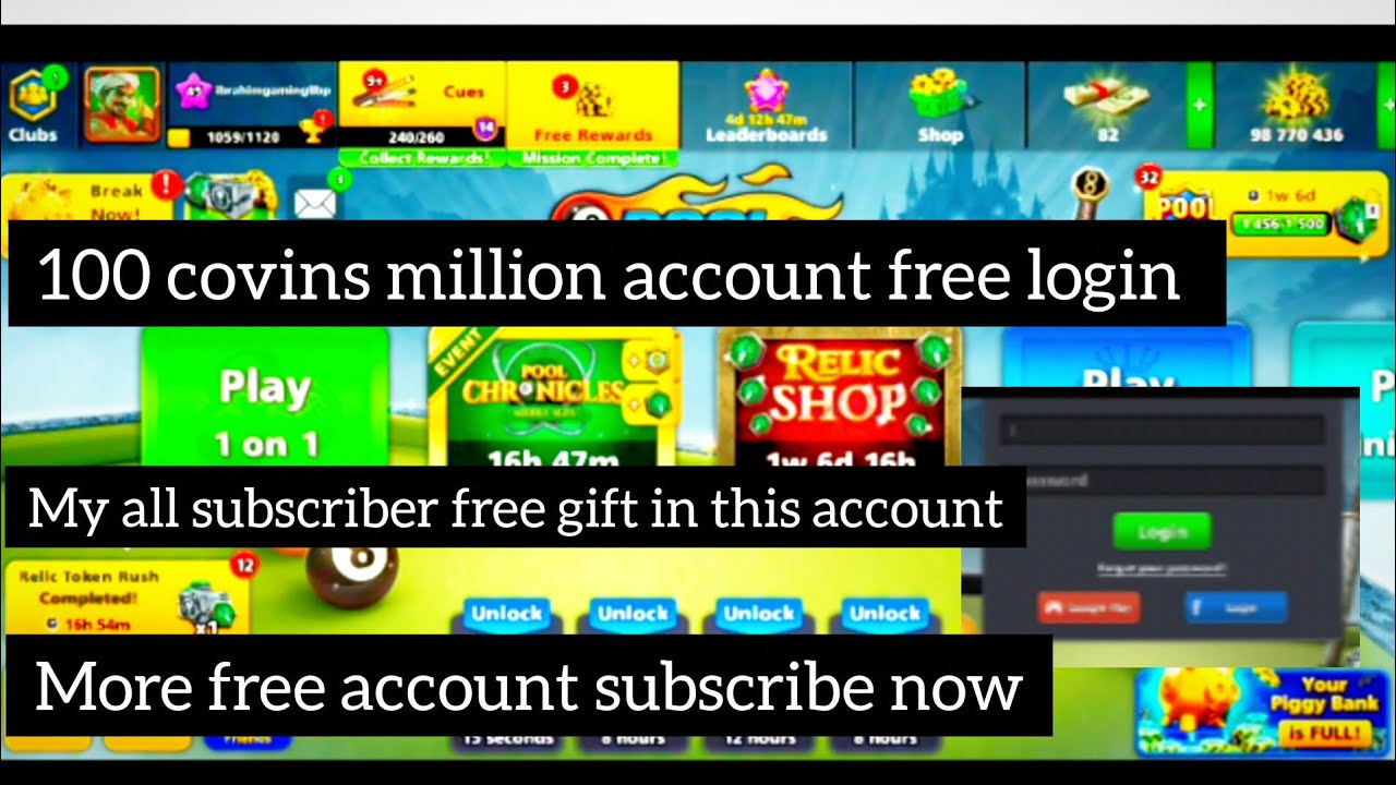 8 Ball Pool Free account Miniclip best account 👿
