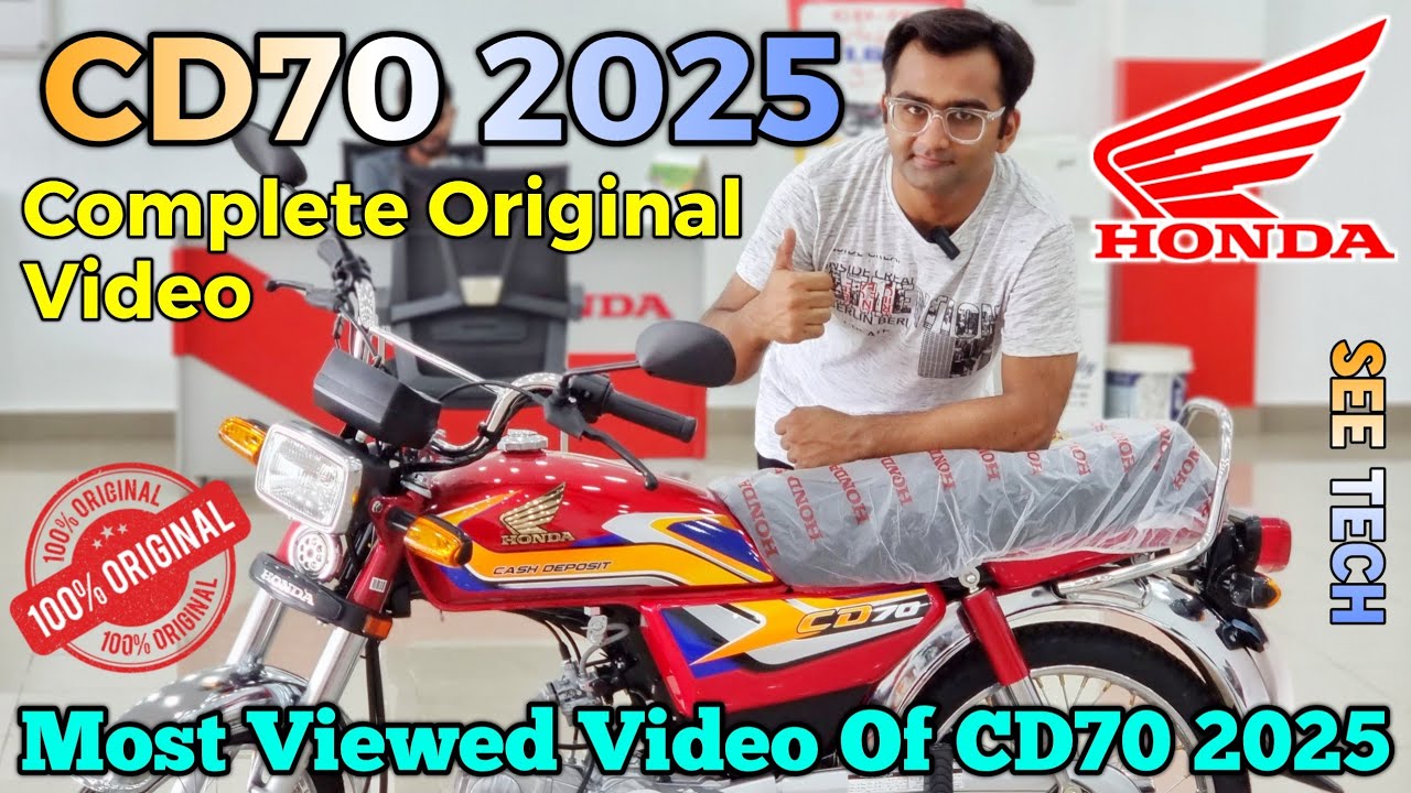 Honda CD 70 2025 Model | Red Color Complete Original Video On See Tech