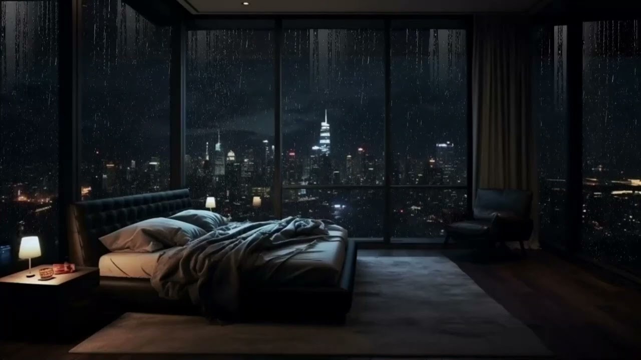 Relaxing Sounds of a Rainy Night with Ambience 🌲🔥