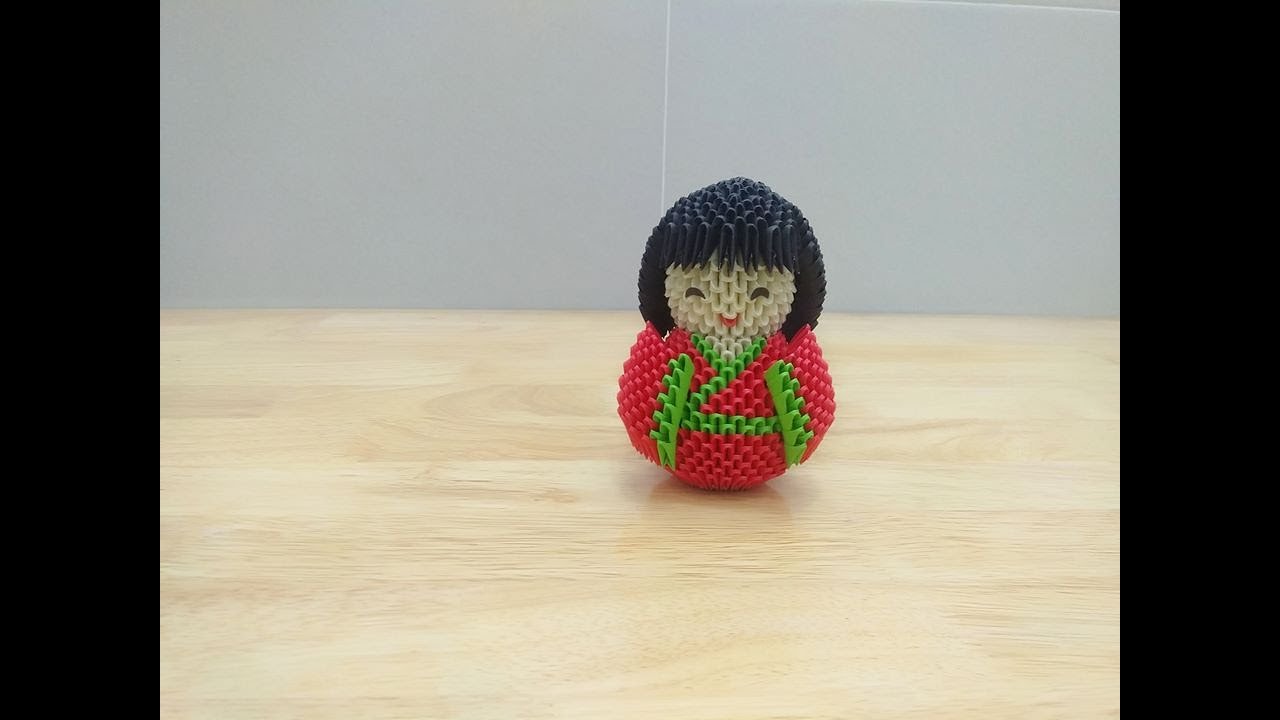 3D Origami Japan Doll Tutorial