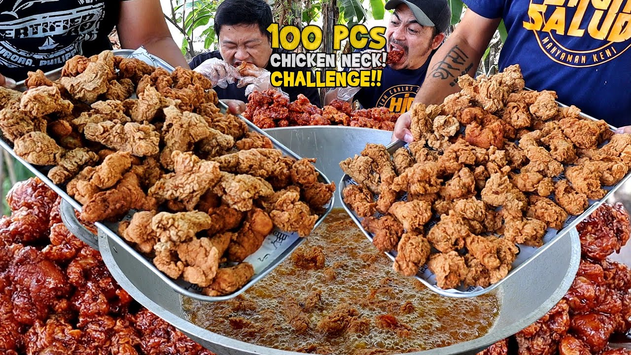 100pcs NUCLEAR FRIED CHICKEN NECK!! Spicy LEEG NG MANOK | BACKYARD COOKING (HD)