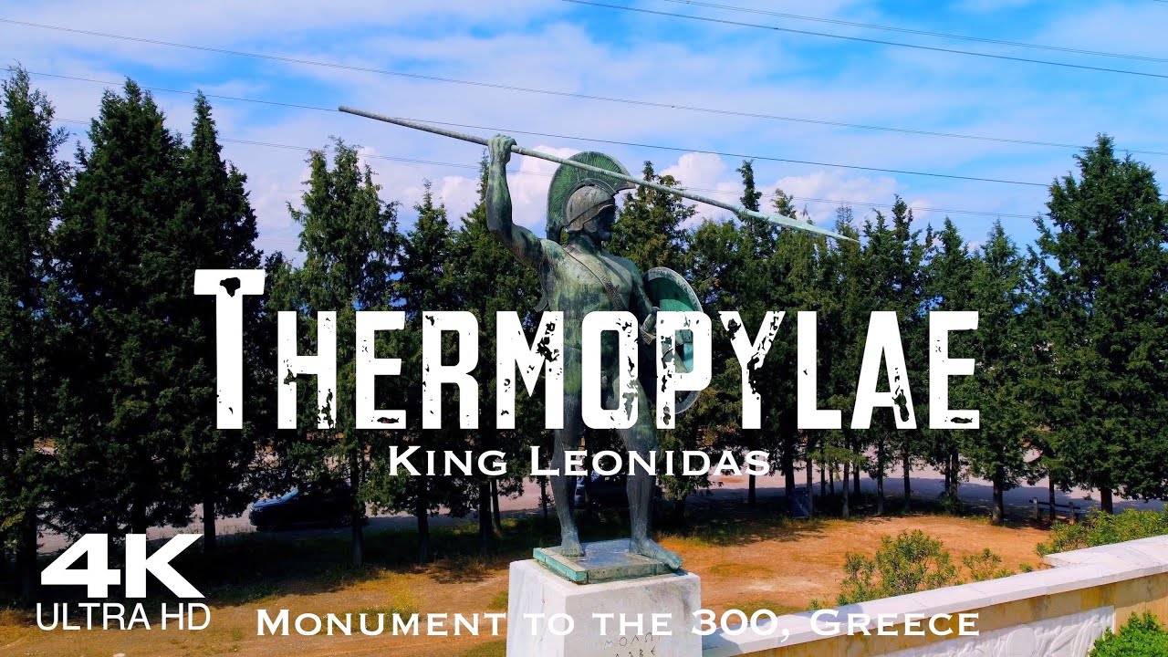 THERMOPYLAE Θερμοπυλών 🇬🇷 Monument to the 300 of King Leonidas Drone Aerial Greece Ελλάδα Λεωνίδας