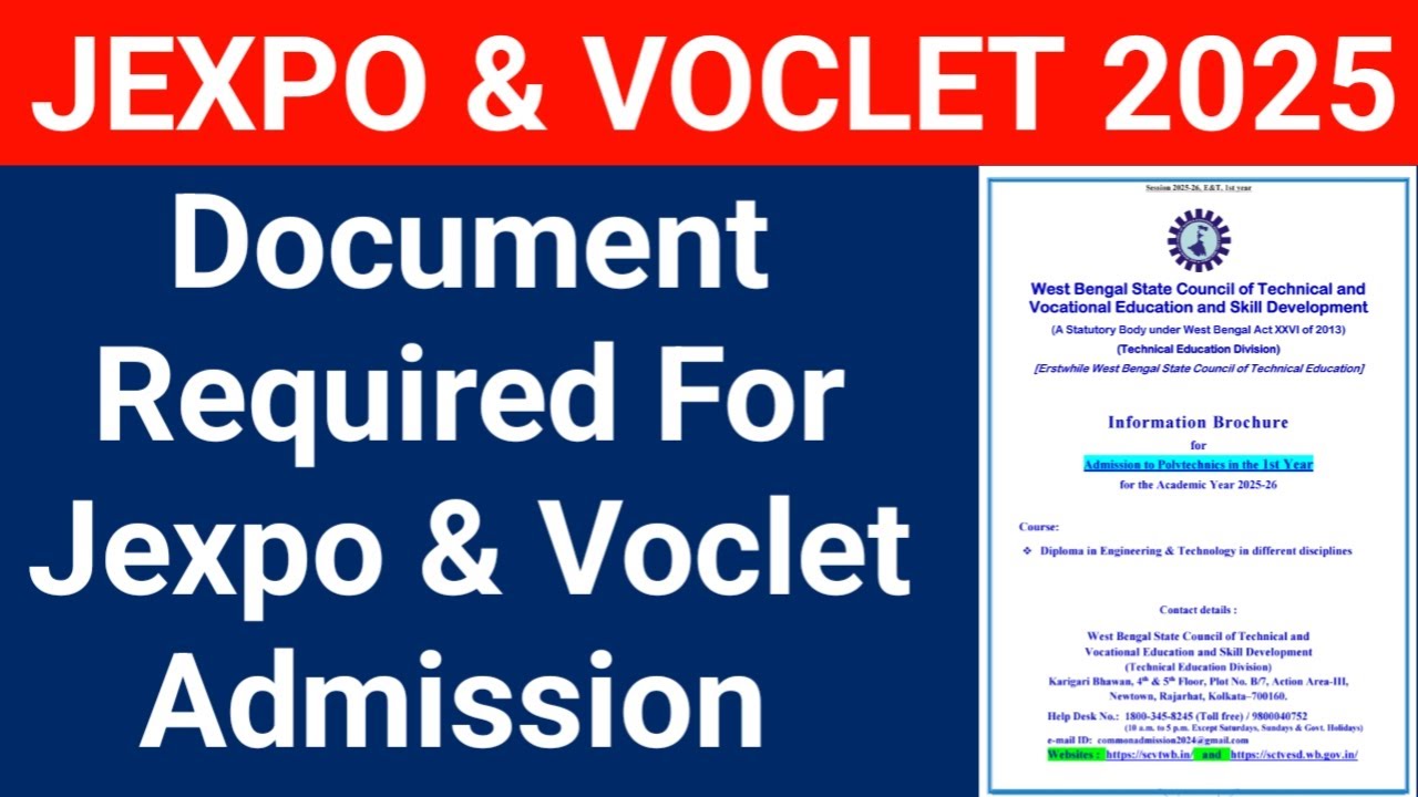 Jexpo Voclet 2025 Counselling এ কি কি Document লাগবে ?