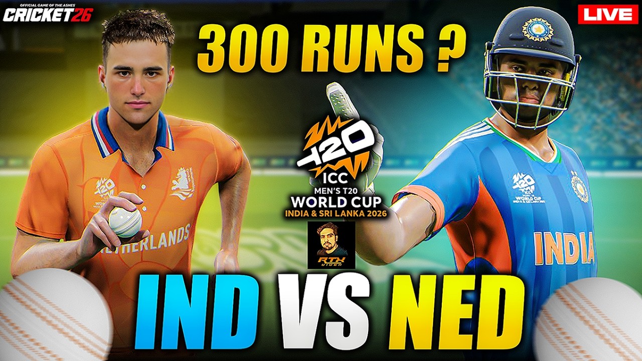 India🇮🇳 vs Netherlands🇳🇱 T20 World Cup 2026 Match LIVE | Kya 300 Hoga? | Cricket 26 Live | RtxVivek