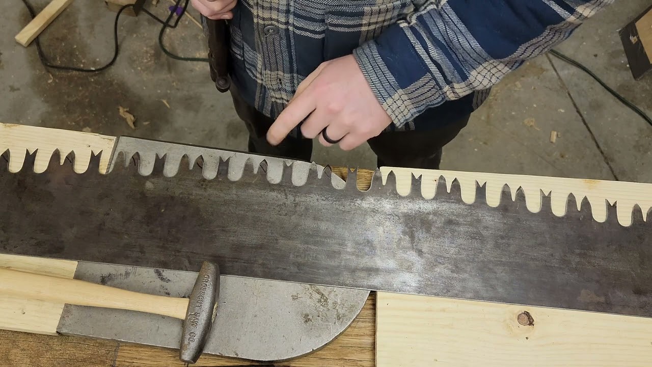 Crosscut saw tooth setting. Talking about the 4ft practice filing 