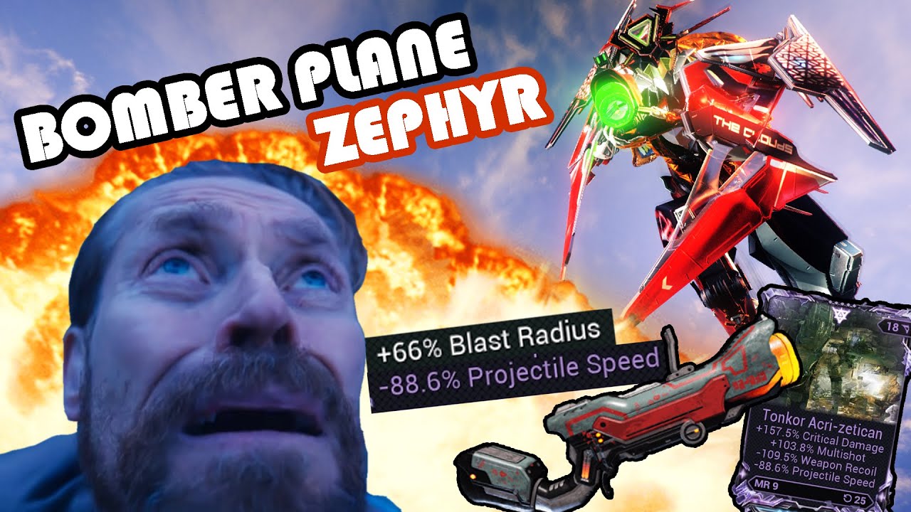 Warframe - Bomber Plane Zephyr with -89% Flight Speed Tonkor !
