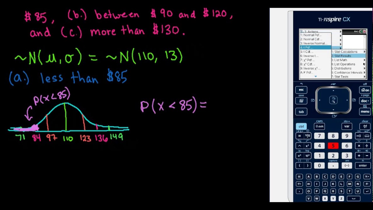 Probability for Normal Distribution - TI-Nspire