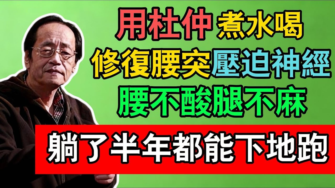 倪海廈：杜仲煮水喝一杯，是腰椎的「鋼筋水泥」！修復腰突壓迫神經，腰不酸腿不麻，躺了半年都能下地跑