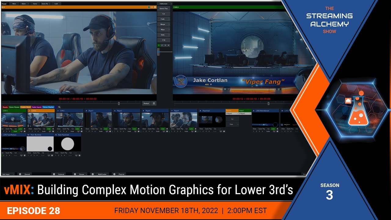vMIX: Building Complex Motion Graphics for Lower 3rd’s