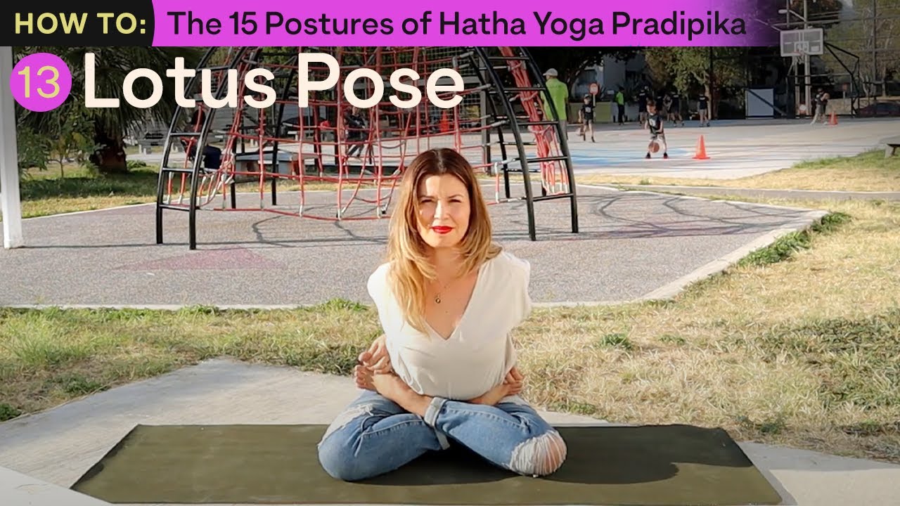 Hatha Yoga. Pose 13 PADMASANA or lotus pose