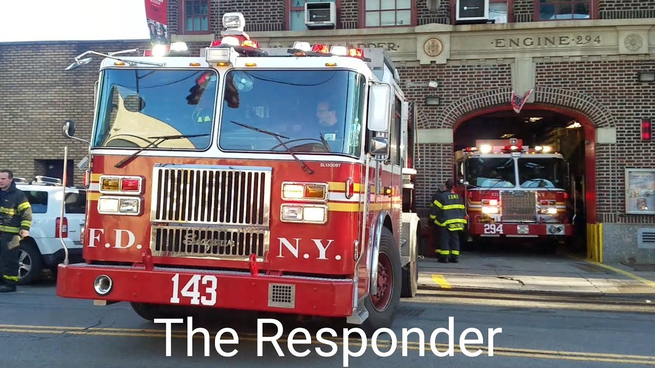 [FDNY] ENGINE 294 + TILLER 143 RESPONS TO A FIRE