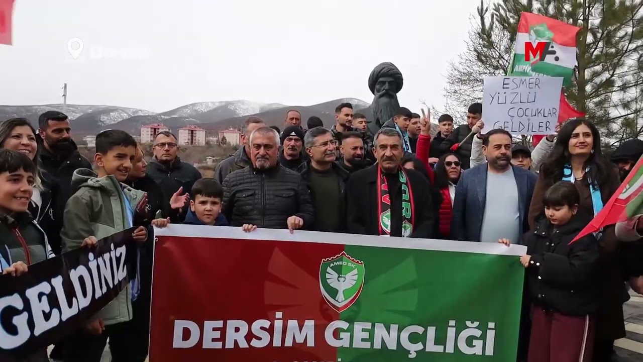 AMEDSPOR OTOBÜSÜNE DÊRSİM’DE COŞKULU KARŞILAMA