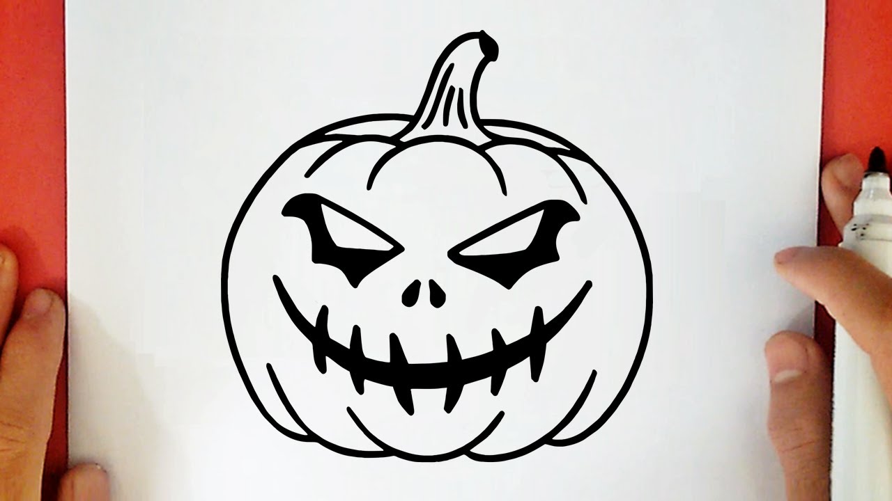 COMO DESENHAR UMA ABÓBORA DE HALLOWEEN