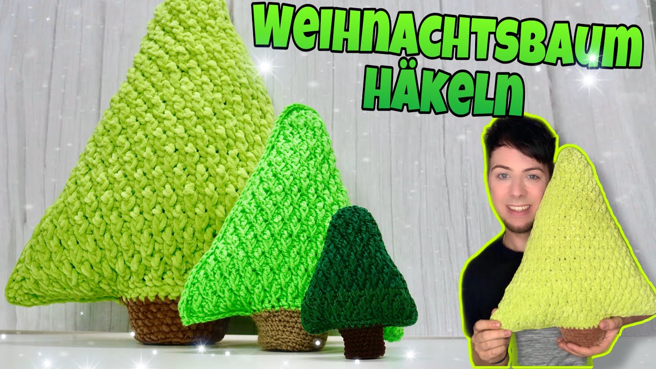Einfaches Kuschelkissen Weihnachtsbaum - Häkeln | in allen Größen