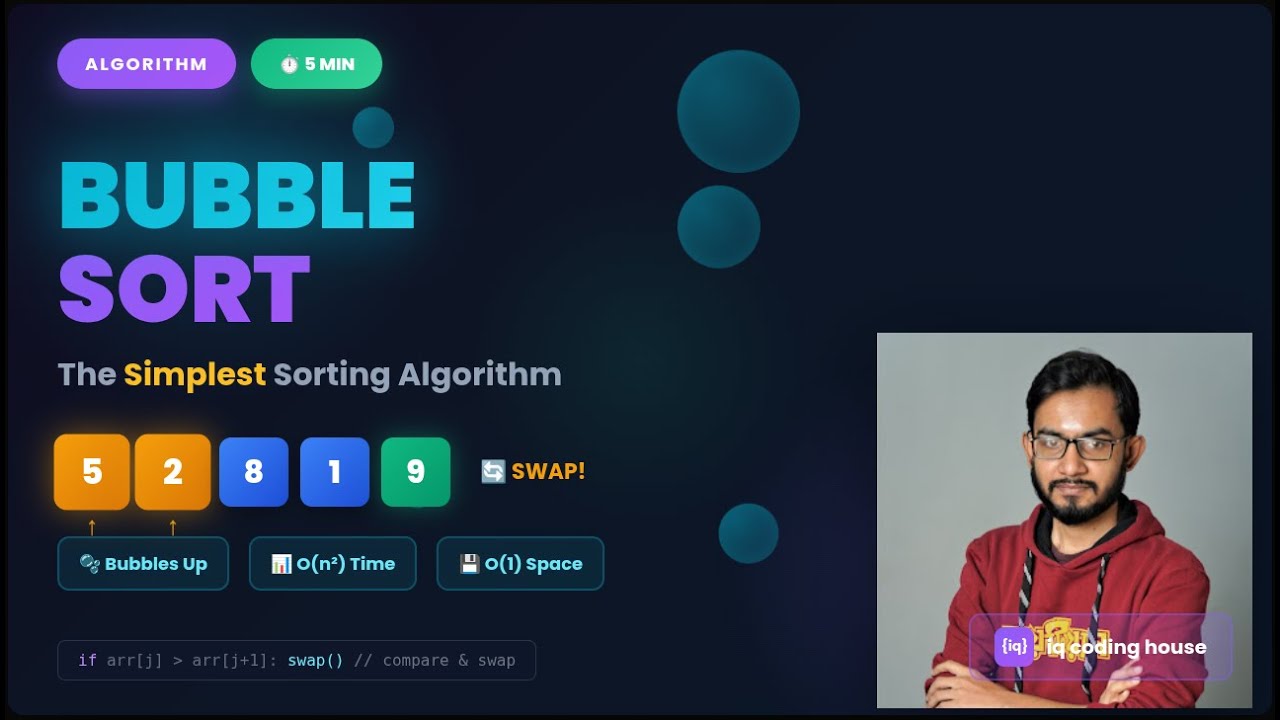 Bubble Sort Algorithm Explained in 5 Minutes | DSA for Beginners (Python & JavaScript)