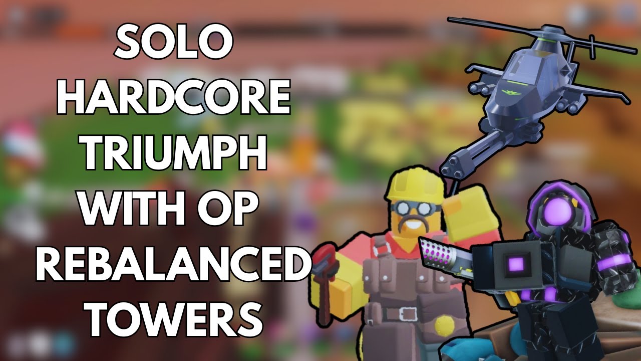 SOLO HARDCORE TRIUMPH ON CROSSROADS WITH OP REBALANCED TOWERS | ROBLOX TOWER DEFENSE SIMULATOR