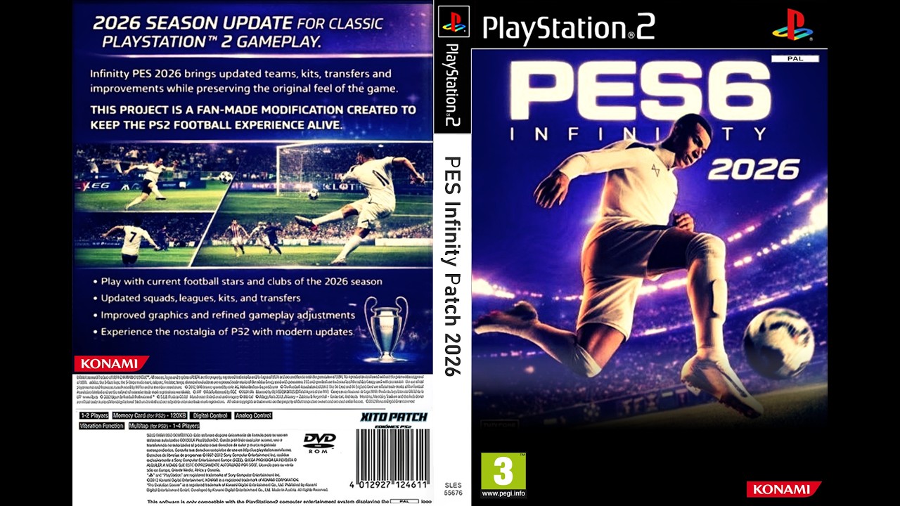 PES Infinity Patch 2026 🔥 PS2 Gameplay (Updated Leagues & World Cup)