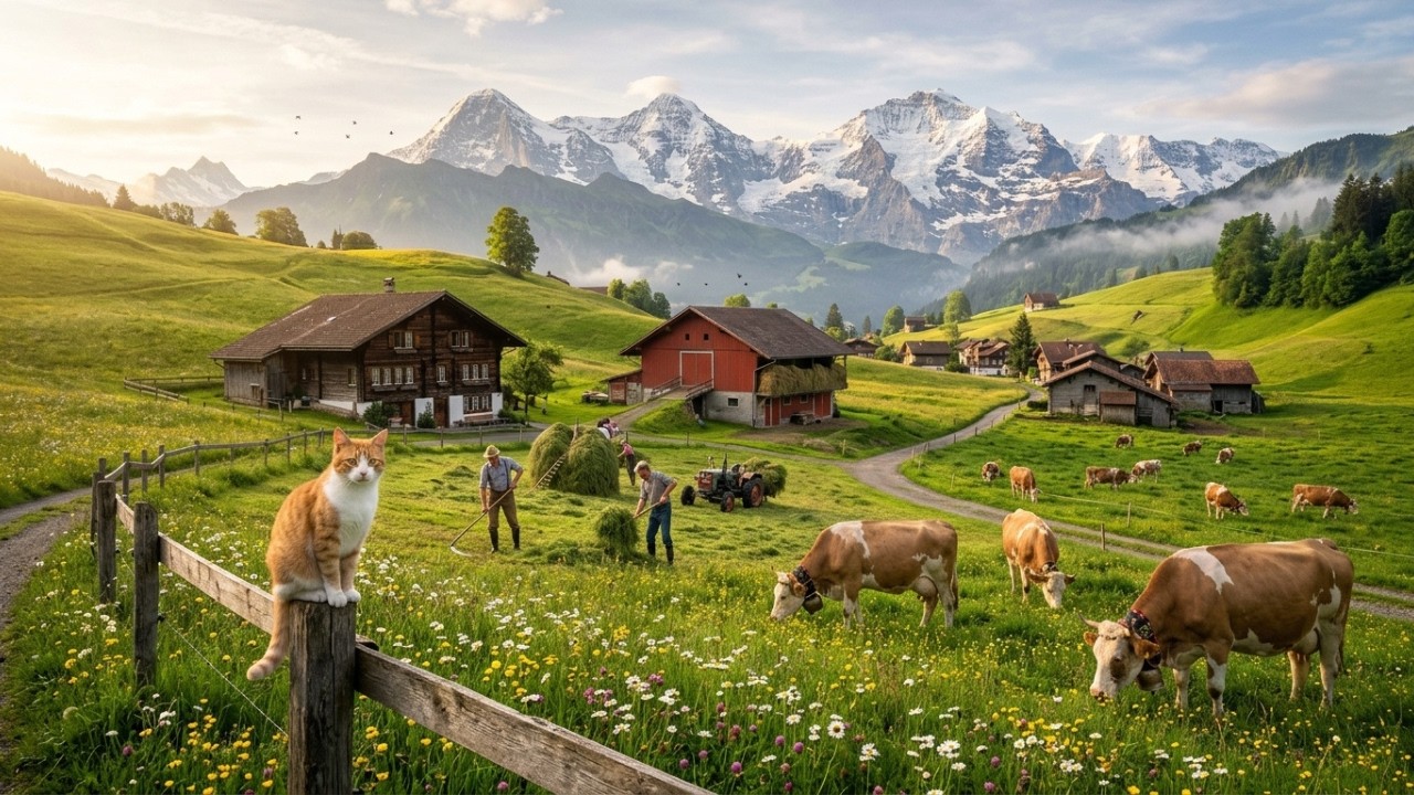 Peaceful Morning in the Swiss Countryside