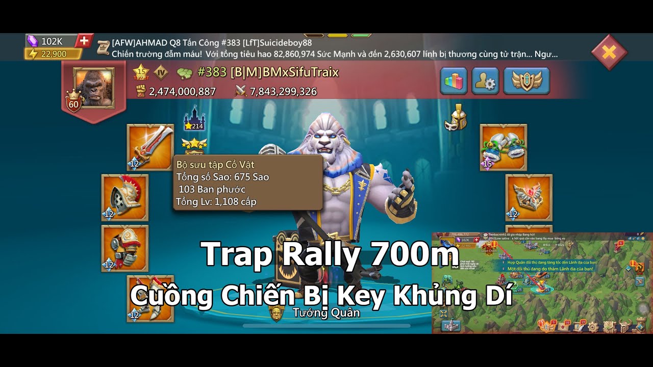 Trap Rally 700m Cuồng Chiến Bị Key 103 Ban Phước Dí | Lords Mobile