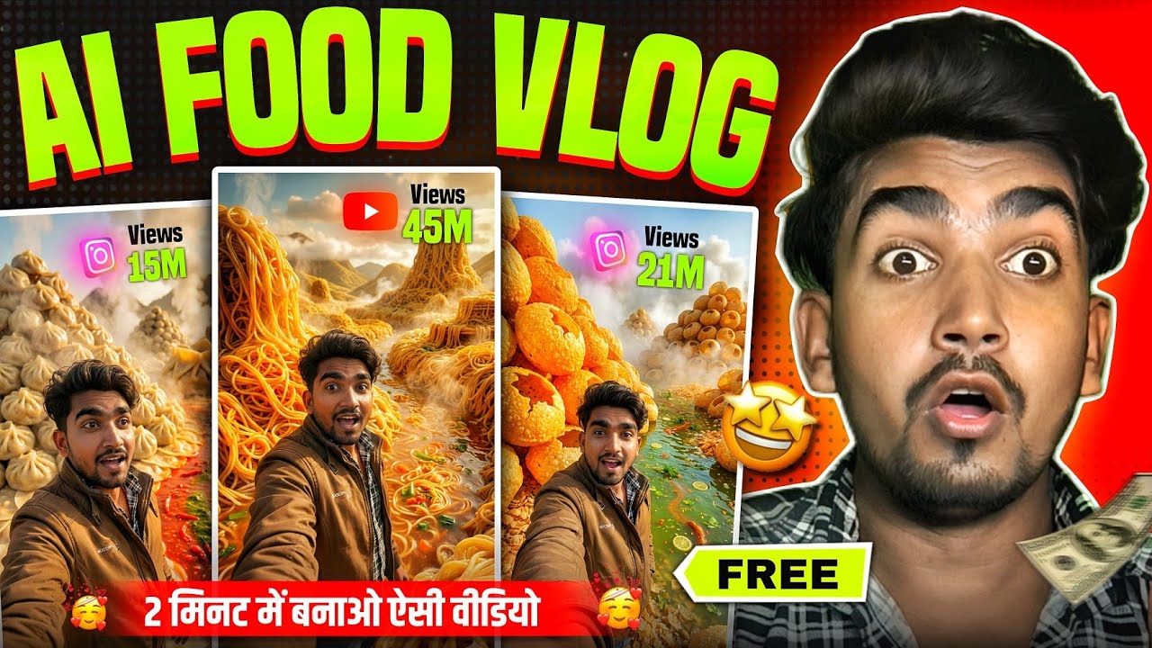 Momos, Panipuri, Pizza AI Ki Duniya | Food World AI Reels Kaise Banaye | AI video Kaise banaye 