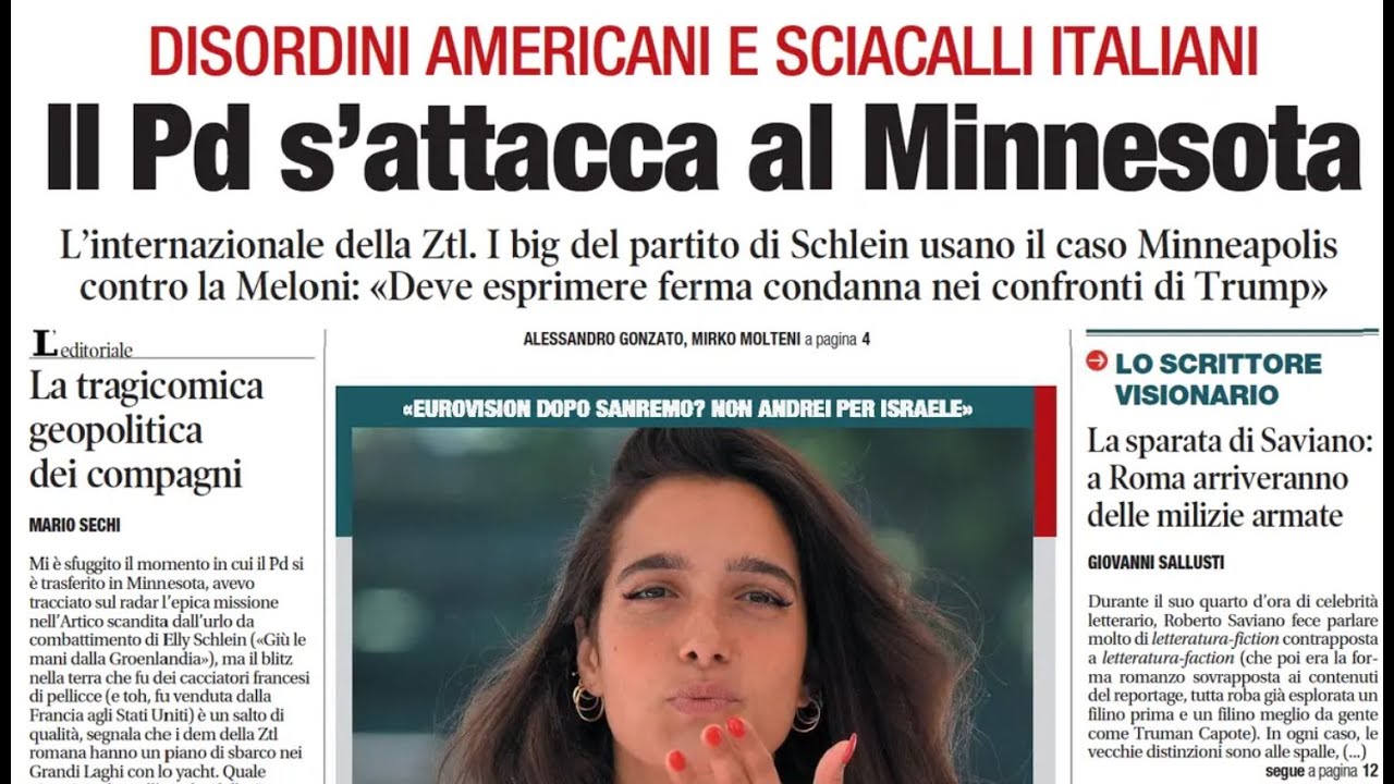 RASSEGNA STAMPA 26 GENNAIO 2026. QUOTIDIANI NAZIONALI ITALIANI  PRIME PAGINE DEI GIORNALI DI OGGI
