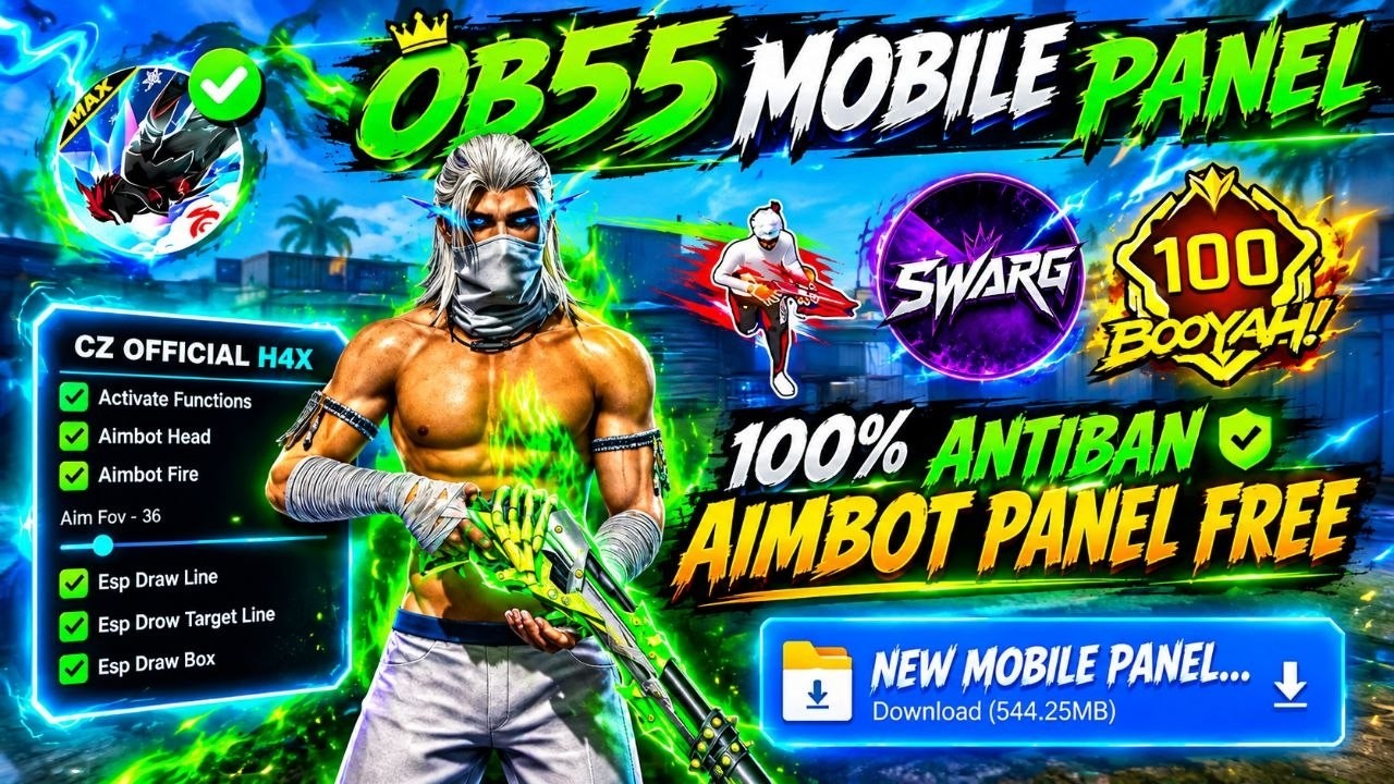 Ob55 Free Fire Panel Mobile 🔥 FF Antiban Panel | Free Fire Hack New 😈 FF Injector 2026 | FF Panel