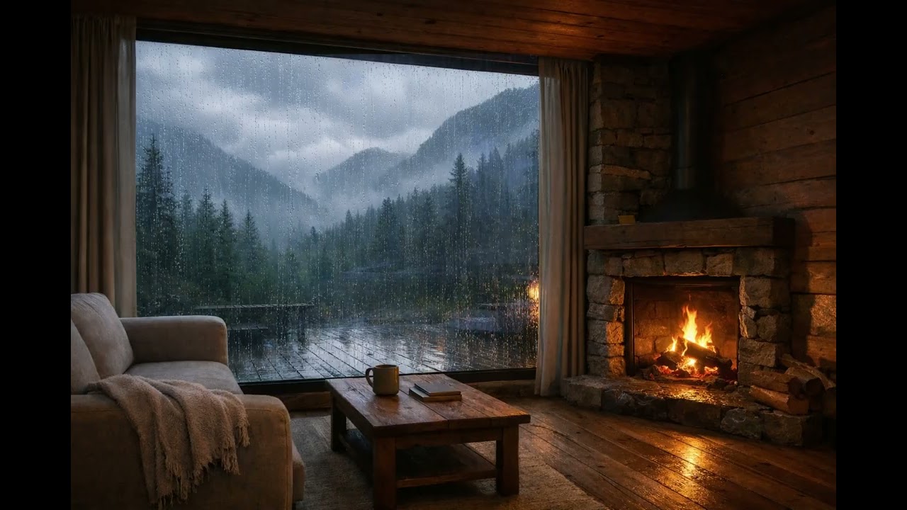 Sleep, Study & Relax | 2 Hour Cozy Cabin Rain Loop (4K)