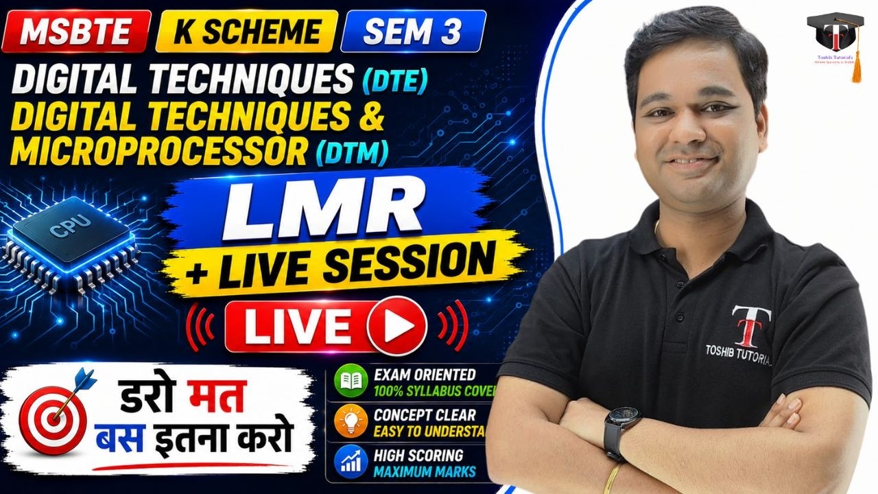 🔴 LIVE | Digital Techniques Diploma 3rd Sem Doubt Solving | DTE Diploma 3rd Sem | Toshib Tutorial's