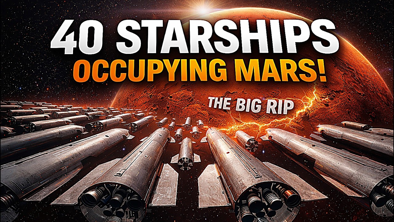 Fleet of 40 Starships Approaching Mars