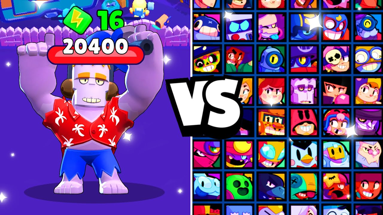 PARASOL FRANK vs ALL BRAWLERS! With 16 POWER-UPs! | Brawl Stars